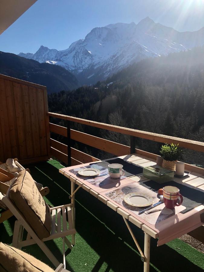 Studio Turquoise Quartier Grattague Vue Montblanc Saint-Gervais-les-Bains Exterior foto